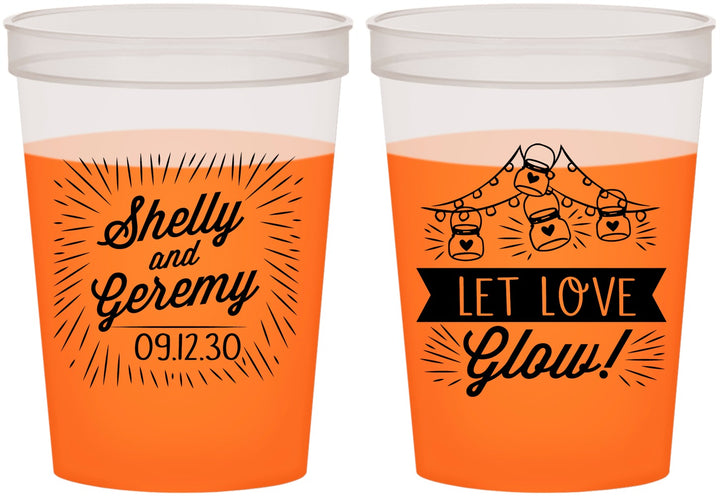 Custom Wedding 16 oz Color Changing Cups - Let Love Glow | 273