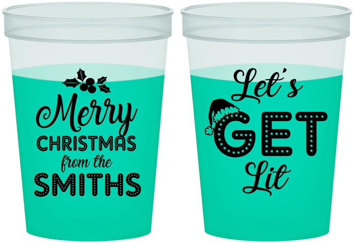 Custom Christmas 16 oz Color Changing Cups - Lets Get Lit | 280001