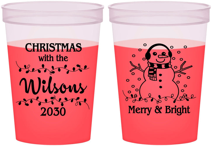 Custom Christmas 16 oz Color Changing Cups - Snowman | 280002