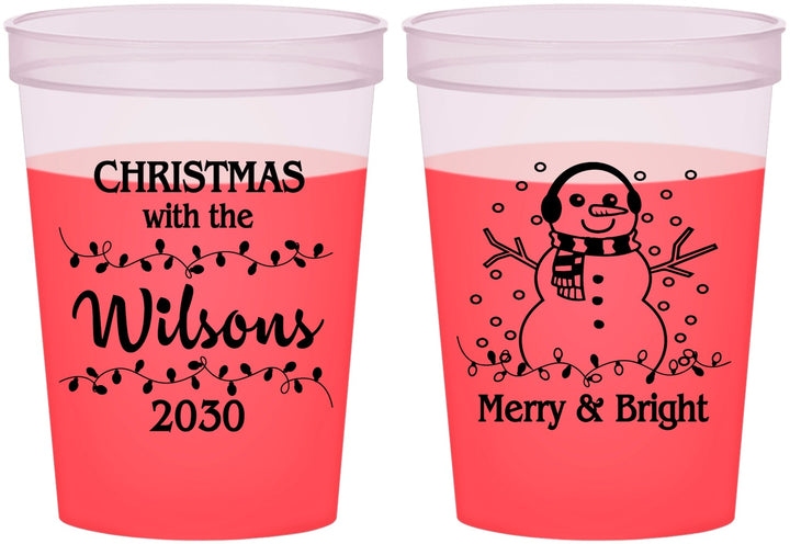 Custom Christmas 16 oz Color Changing Cups - Snowman | 280002