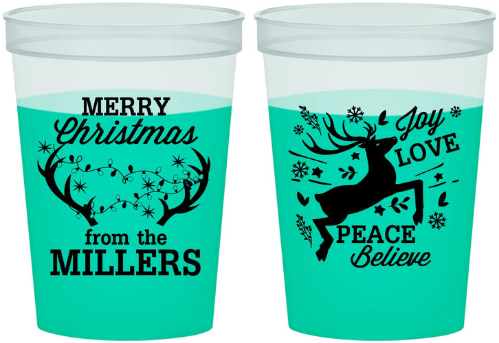 Custom Christmas 16 oz Color Changing Cups - Reindeer | 280003