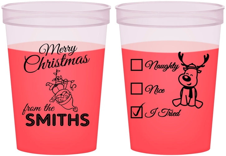 Custom Christmas 16 oz Color Changing Cups - Naughty Or Nice | 280004