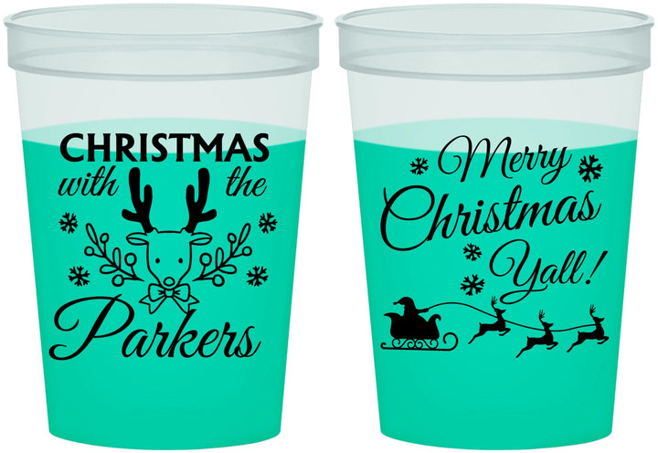 Custom Christmas 16 oz Color Changing Cups - Reindeer | 280005
