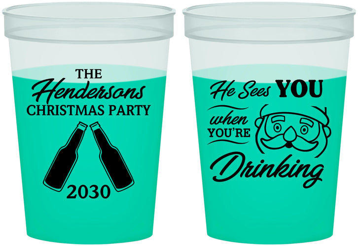 Custom Christmas 16 oz Color Changing Cups - Santa | 280015