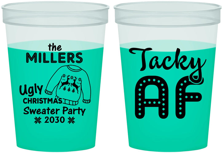 Custom Christmas 16 oz Color Changing Cups - Tacky Af | 280017