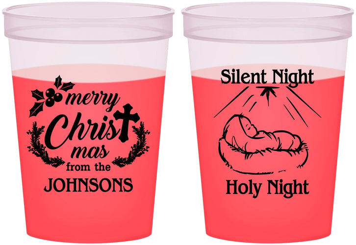 Custom Christmas 16 oz Color Changing Cups - Silent Night Holy Night | 280018