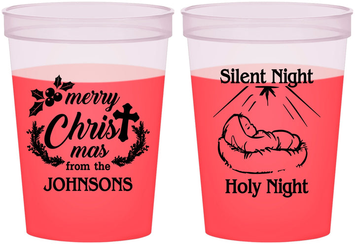 Custom Christmas 16 oz Color Changing Cups - Silent Night Holy Night | 280018
