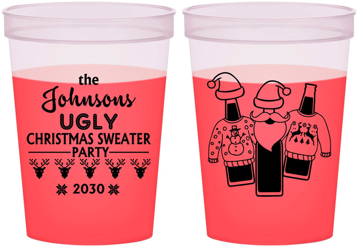 Custom Christmas 16 oz Color Changing Cups - Ugly Sweater | 280022