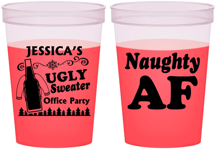 Custom Christmas 16 oz Color Changing Cups - Eat Drink Be Ugly | 280024