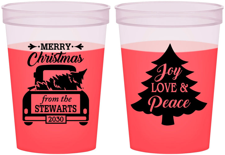 Custom Christmas 16 oz Color Changing Cups - Christmas Tree | 280026