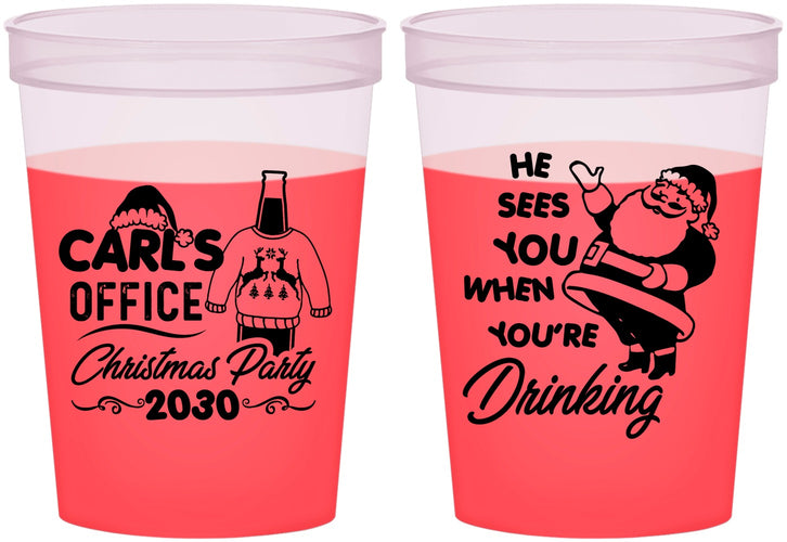 Custom Christmas 16 oz Color Changing Cups - Santa Claus | 280028