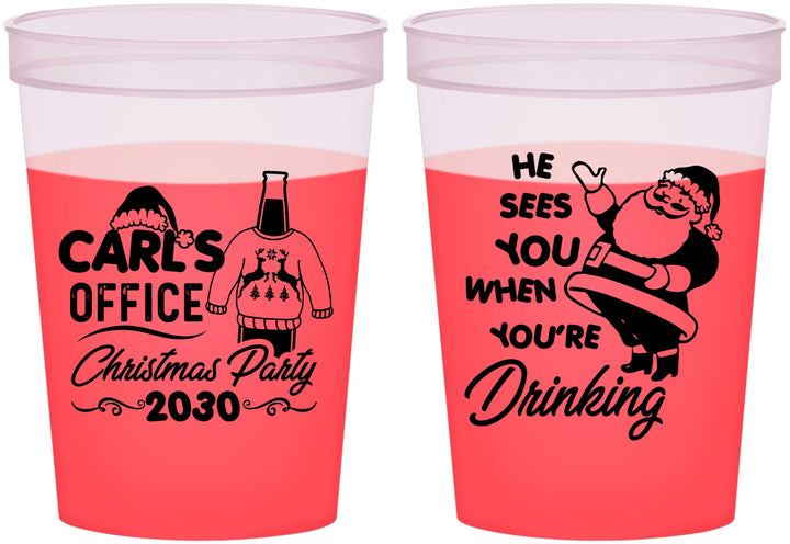 Custom Christmas 16 oz Color Changing Cups - Santa Claus | 280028