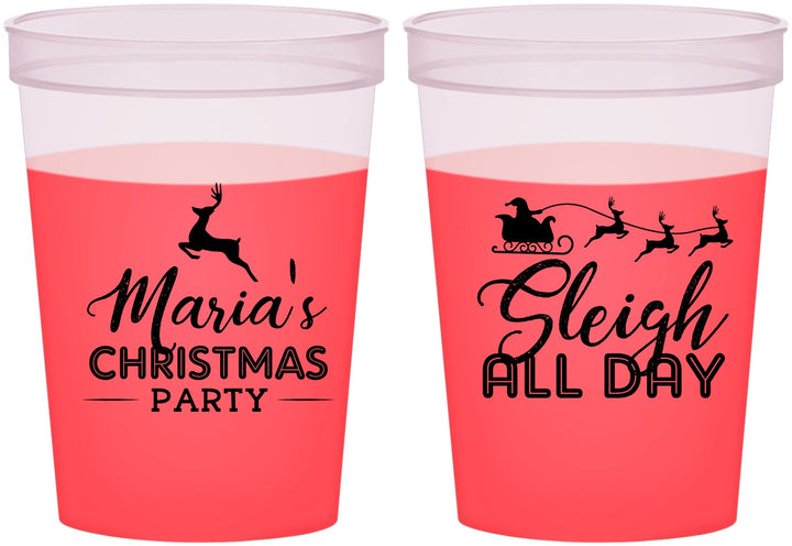 Custom Christmas 16 oz Color Changing Cups - Sleigh All Day | 280030