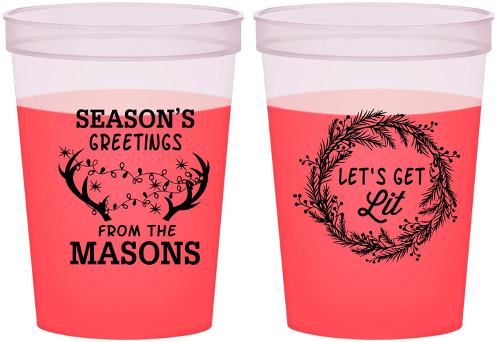 Custom Christmas 16 oz Color Changing Cups - Lets Get Lit | 280032