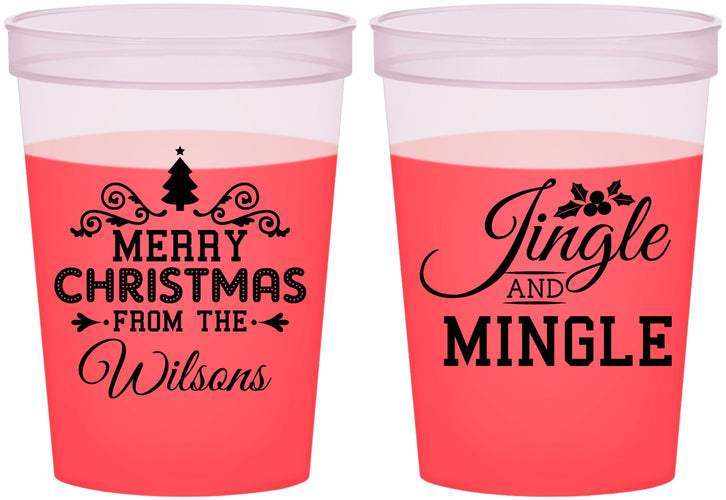 Custom Christmas 16 oz Color Changing Cups - Jingle And Mingle | 280034
