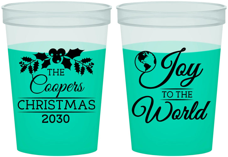 Custom Christmas 16 oz Color Changing Cups - Joy To The World | 280035