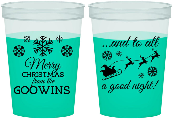 Custom Christmas 16 oz Color Changing Cups - To All A Good Night | 280041