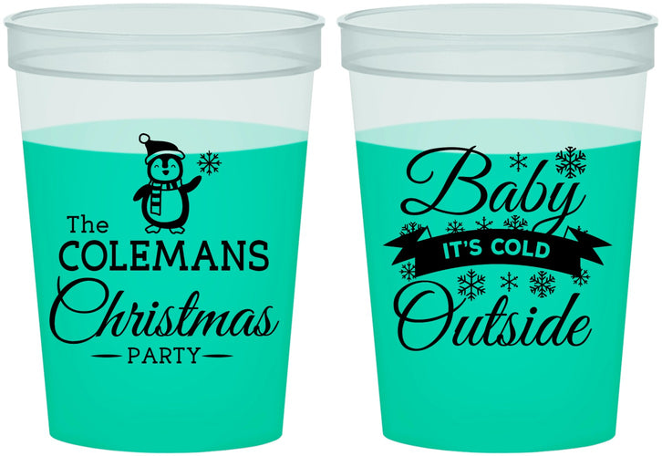 Custom Christmas 16 oz Color Changing Cups - Cold Outside | 280043