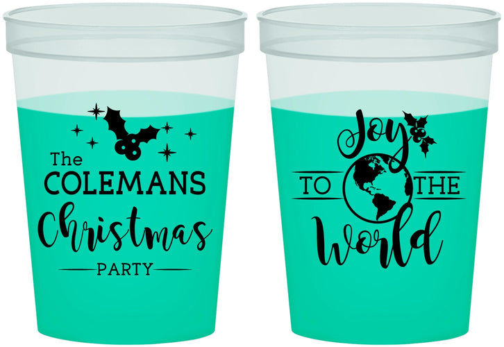 Custom Christmas 16 oz Color Changing Cups - Joy To The World | 280045