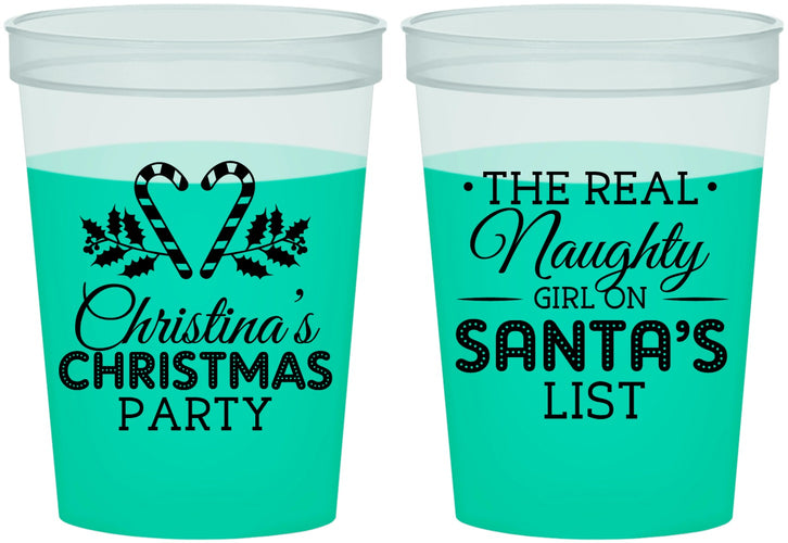 Custom Christmas 16 oz Color Changing Cups - Naughty List | 280059