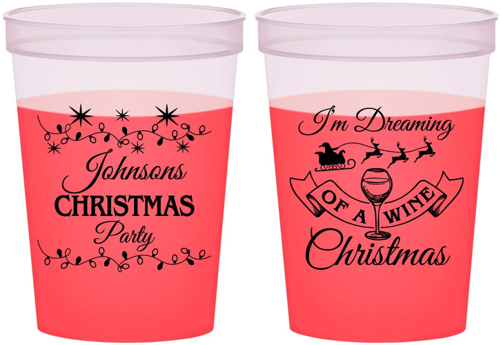 Custom Christmas 16 oz Color Changing Cups - Wine | 280068