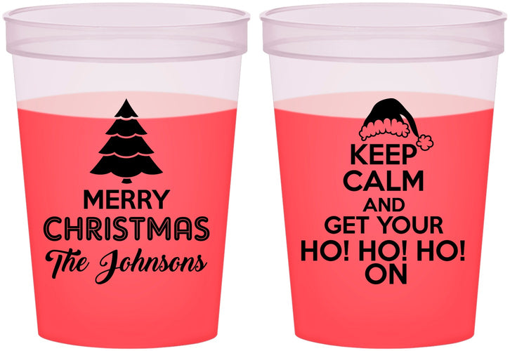 Custom Christmas 16 oz Color Changing Cups - Ho Ho Ho | 280076