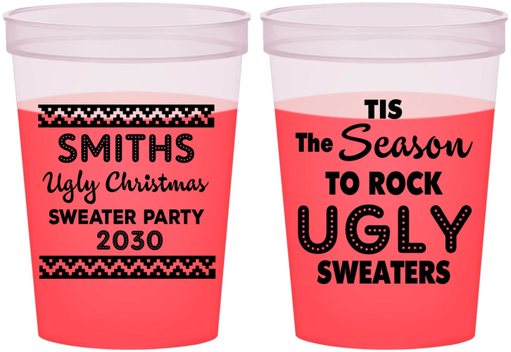 Custom Christmas 16 oz Color Changing Cups - Ugly Sweater | 280080