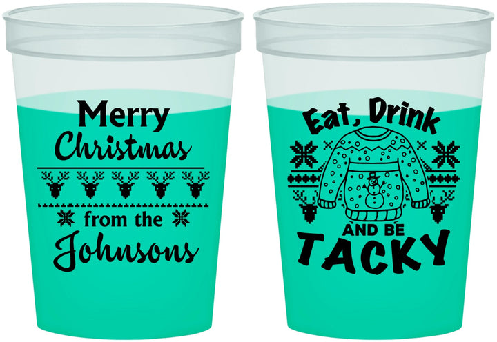 Custom Christmas 16 oz Color Changing Cups - Eat Drink Tacky | 280081