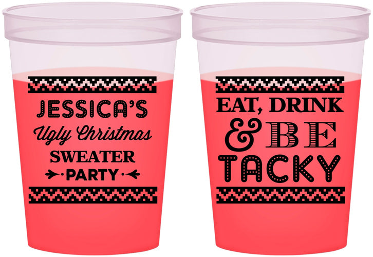 Custom Christmas 16 oz Color Changing Cups - Eat Drink Tacky | 280082