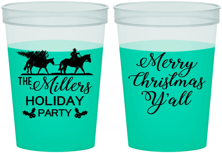 Custom Christmas 16 oz Color Changing Cups - Country | 280087