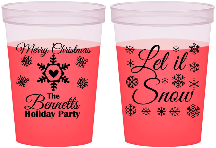 Custom Christmas 16 oz Color Changing Cups - Let Is Snow | 280088