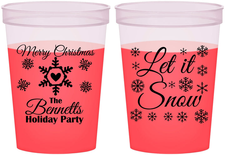 Custom Christmas 16 oz Color Changing Cups - Let Is Snow | 280088