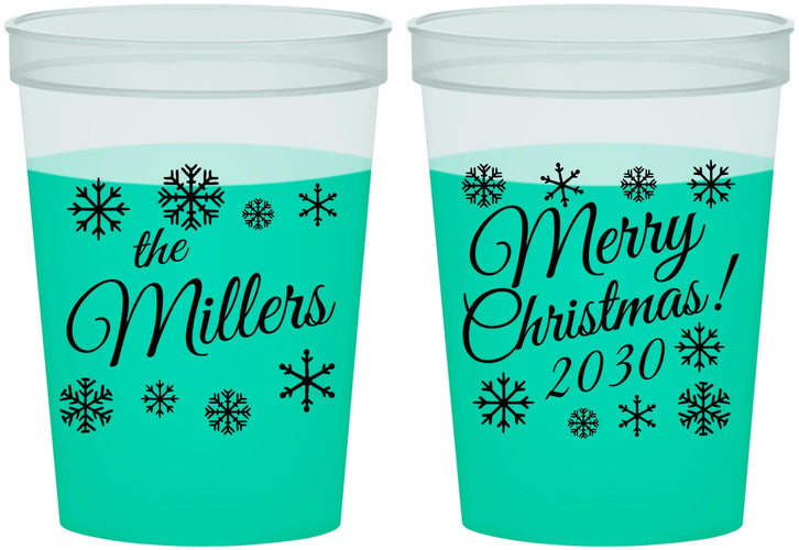 Custom Christmas 16 oz Color Changing Cups - Snowflakes | 280089