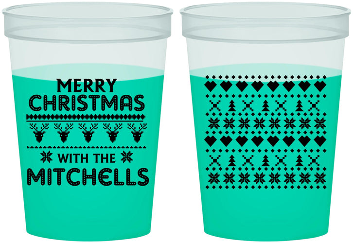 Custom Christmas 16 oz Color Changing Cups - Ugly Sweater | 280091