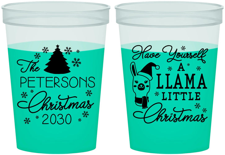 Custom Christmas 16 oz Color Changing Cups - Llama | 280095