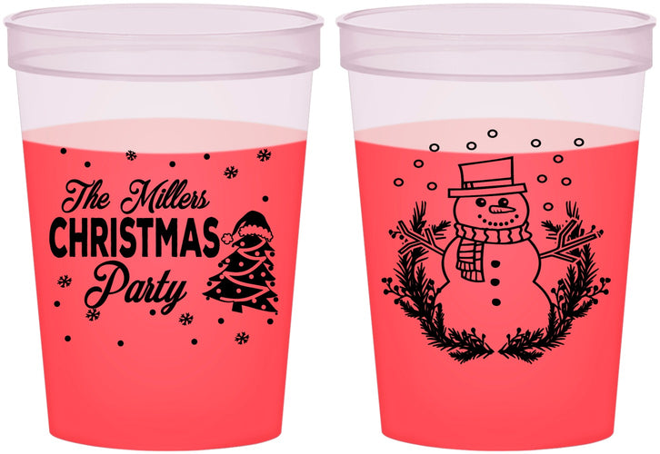 Custom Christmas 16 oz Color Changing Cups - Snowman | 280096