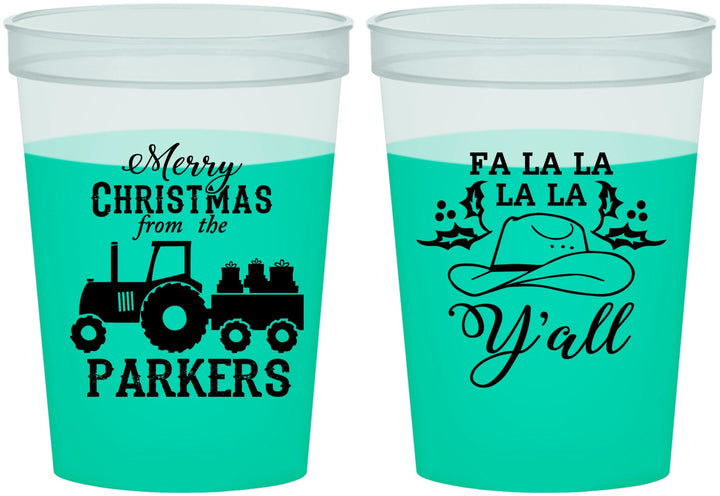Custom Christmas 16 oz Color Changing Cups - Country | 280097