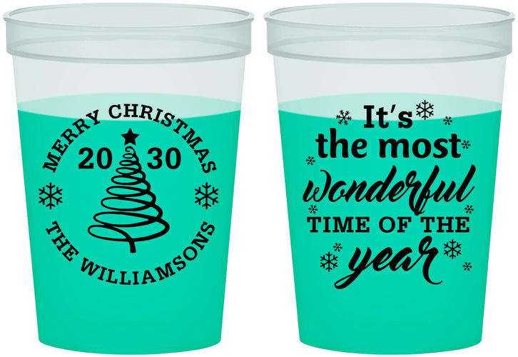 Custom Christmas 16 oz Color Changing Cups - Wonderful Time For A Beer | 280099