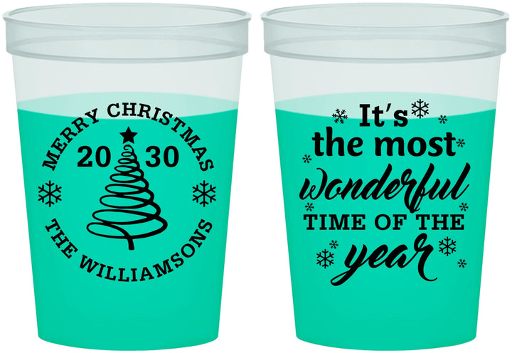 Custom Christmas 16 oz Color Changing Cups - Wonderful Time For A Beer | 280099