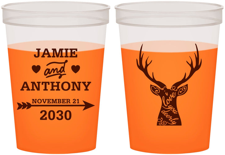 Custom Wedding 16 oz Color Changing Cups - Deer | 282