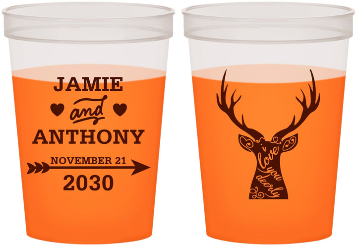Custom Wedding 16 oz Color Changing Cups - Deer | 282