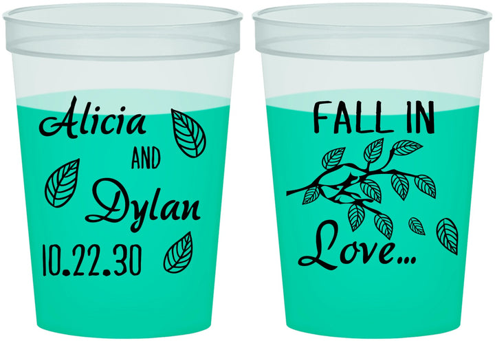 Custom Wedding 16 oz Color Changing Cups - Fall In Love | 283