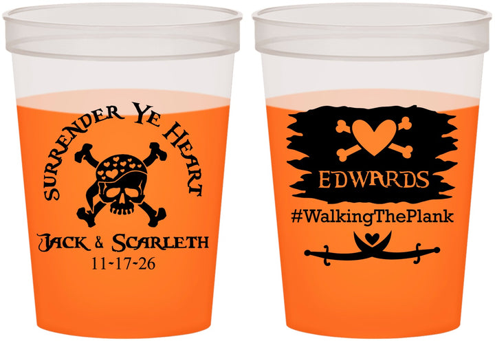 Custom Wedding 16 oz Color Changing Cups - Pirate | 286