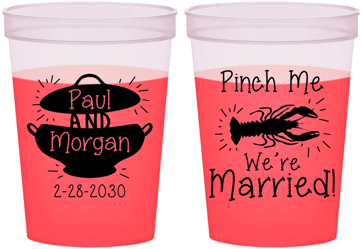 Custom Wedding 16 oz Color Changing Cups - Crawfish Boil | 288