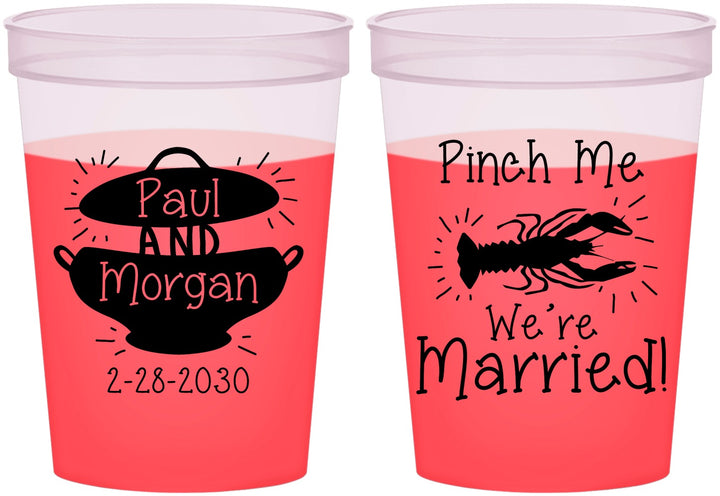 Custom Wedding 16 oz Color Changing Cups - Crawfish Boil | 288