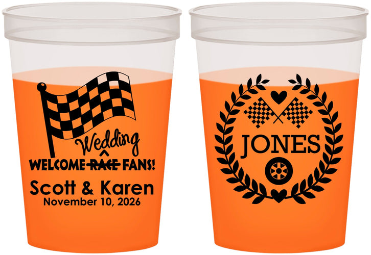 Custom Wedding 16 oz Color Changing Cups - Racing | 289