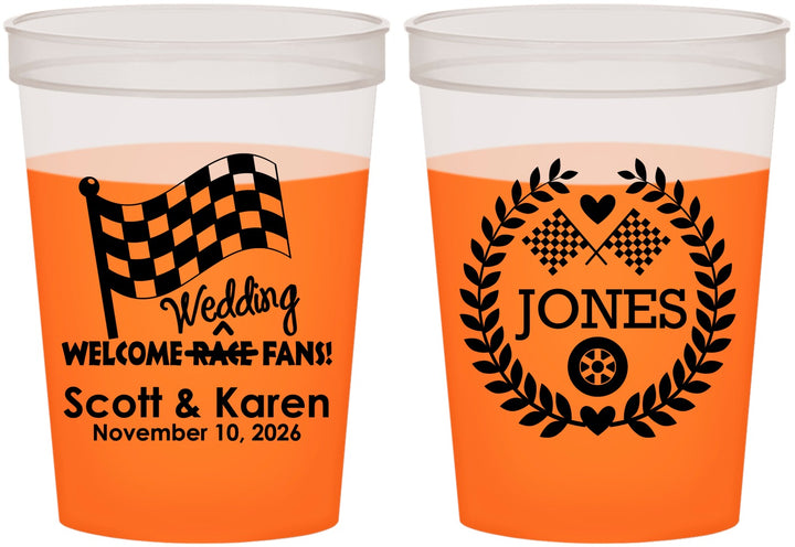 Custom Wedding 16 oz Color Changing Cups - Racing | 289