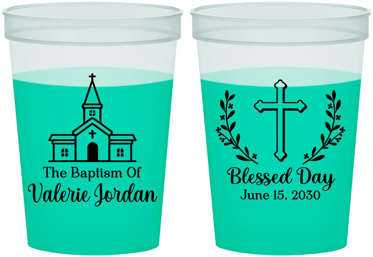 Custom Baptism 16 oz Color Changing Cups - Blessed Day | 290009