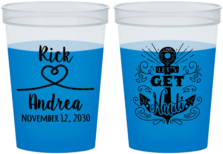 Custom Wedding 16 oz Color Changing Cups - Lets Get Nauti | 292