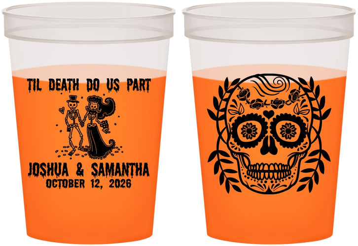 Custom Wedding 16 oz Color Changing Cups - Til Death Do Us Part | 297